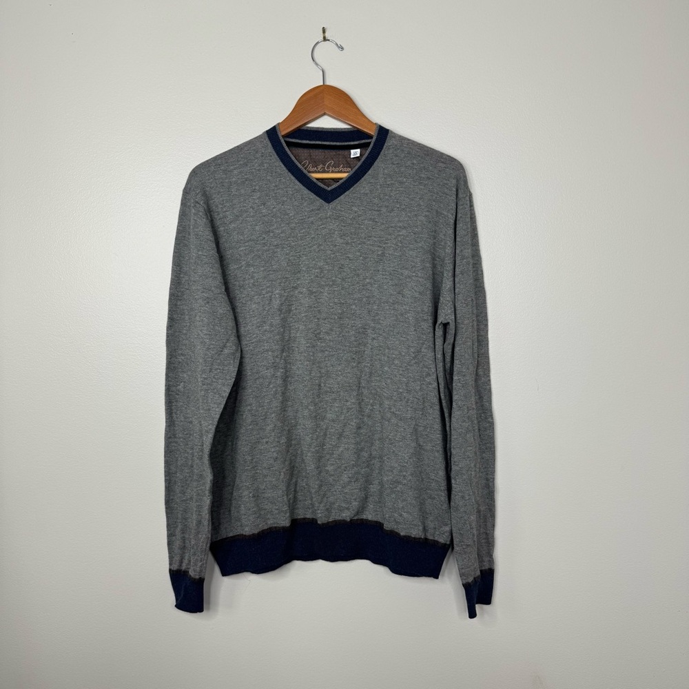 Robert Graham V-Neck Wool Sweater XL